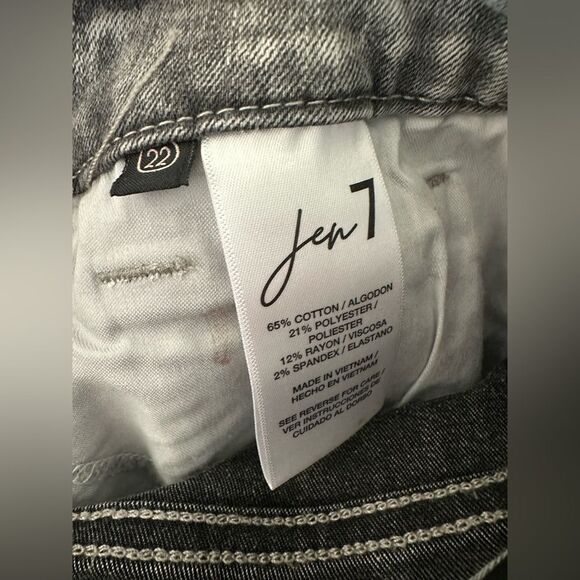 7 For All Mankind - Jen 7 Slim Boyfriend Rolled Hem Jeans in Stonewash Gray 22 - Picture 7 of 7